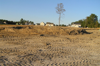 #1: The confluence of 35 North 79 West lies in the center foreground of this view, looking north.