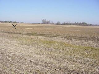 #1: View looking toward the confluence, X marks approximate spot.