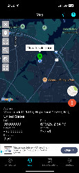#7: Another screenshot of the GPS app in relation to the set location of the confluence, showing our distance away from the point.