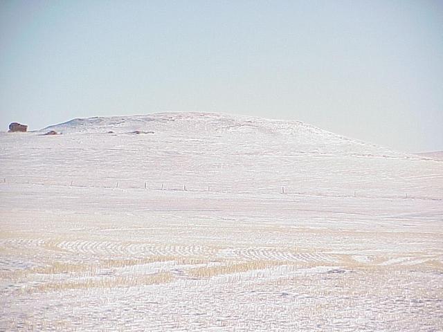 View to the east, showing one of the many buttes in the area.