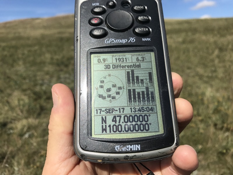 GPS reading at the confluence point. 