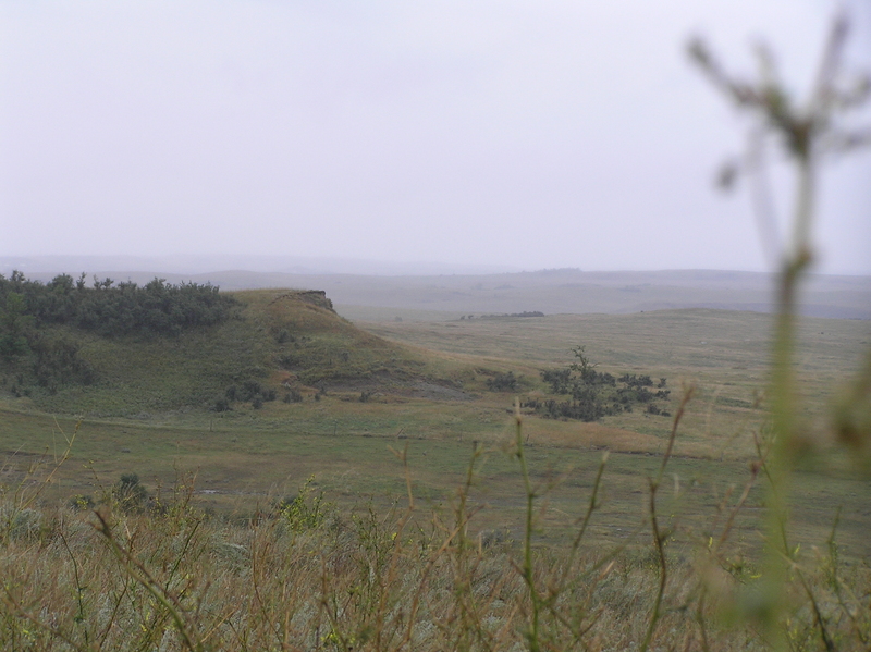 Moody view of the bluffs to the south-southeast from the confluence. 