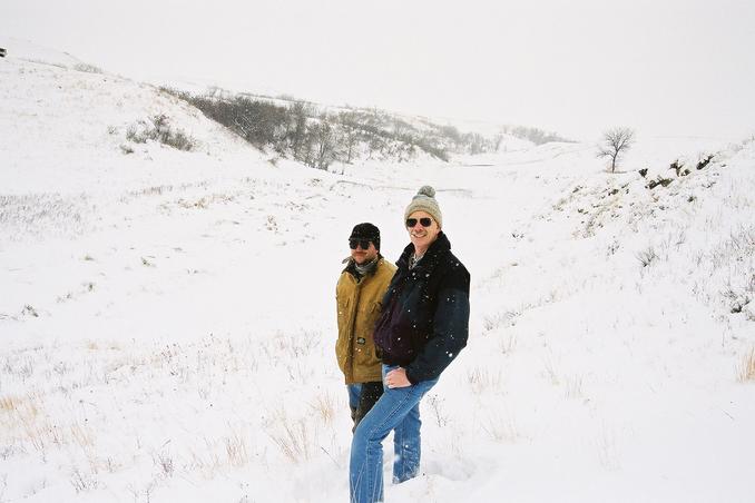 Looking north with Karl and Brent at confluence.