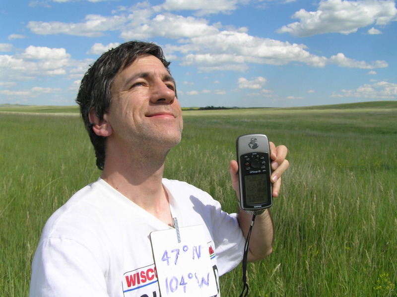 Joseph Kerski at the confluence point.