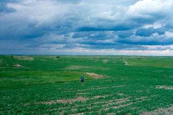 #1: John at confluence, behind him is to the north