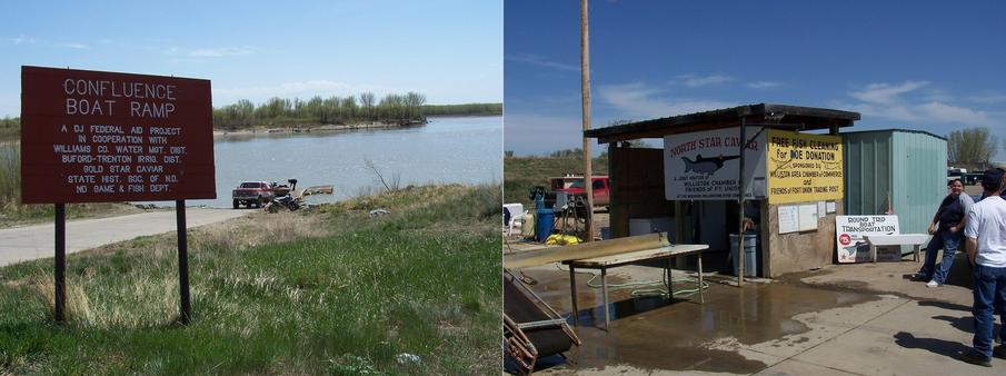 Confluence boat ramp; fish cleaning station.