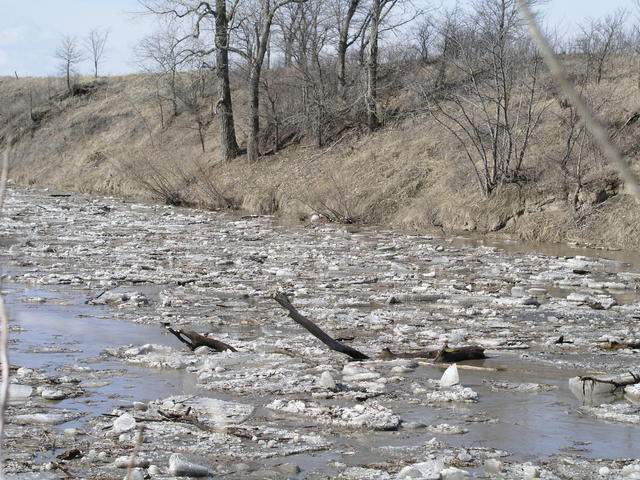 The South Fork of the Big Nemaha River experiences a breakup.