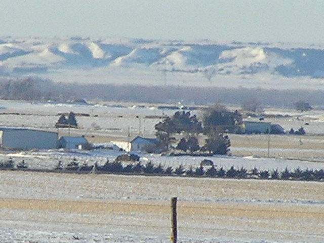 View to the southwest from the confluence across the Platte Valley.
