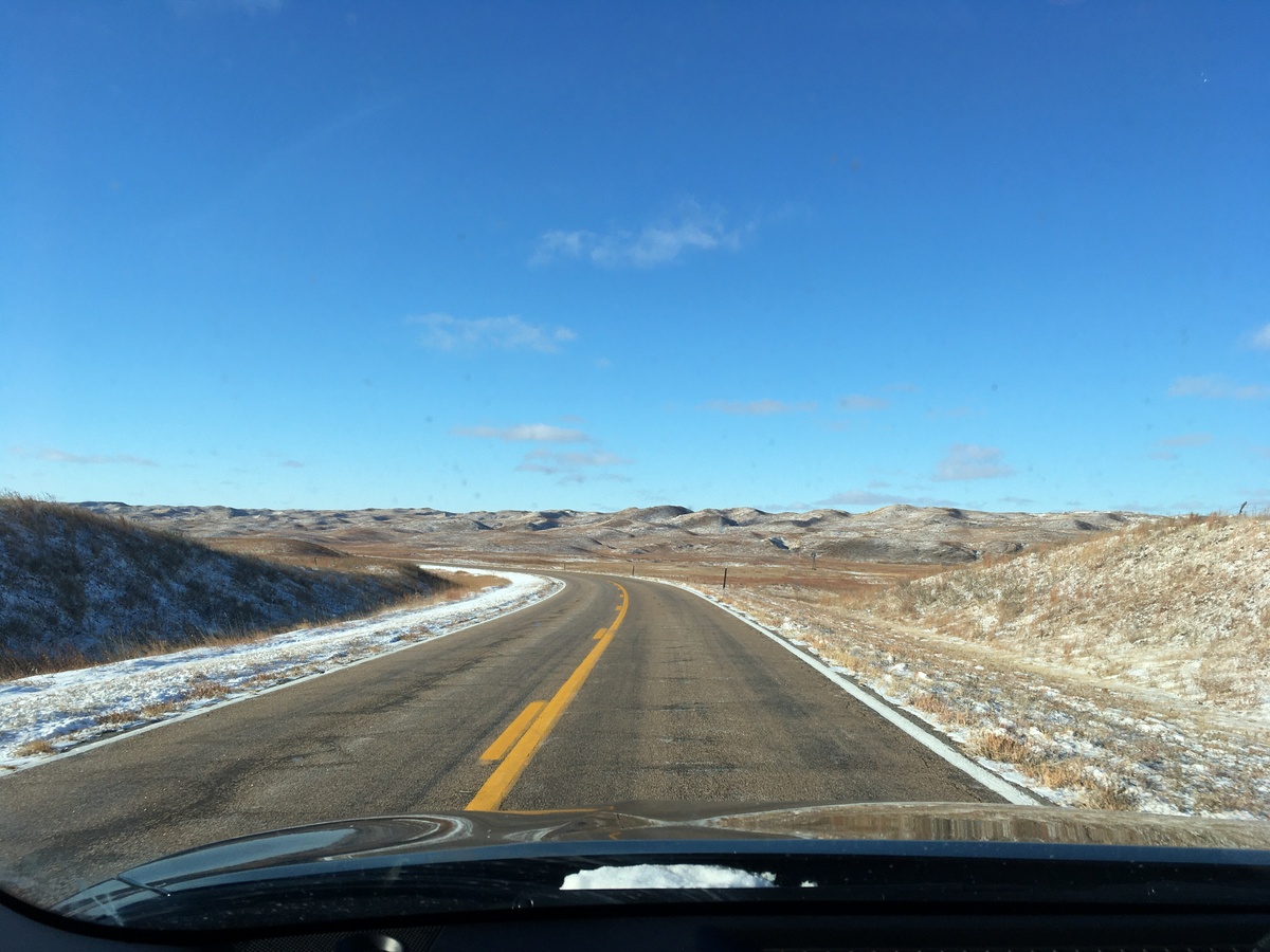 Driving northbound on N-97 toward Mullen through the Sandhills