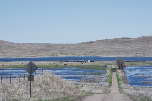 #1: The confluence point lies roughly in the center of this photo - on the far side of the lake.