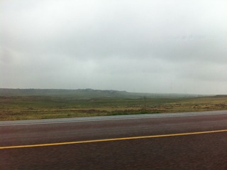 #1: Looking east toward the confluence from US Highway 85 at Hat Creek Road.