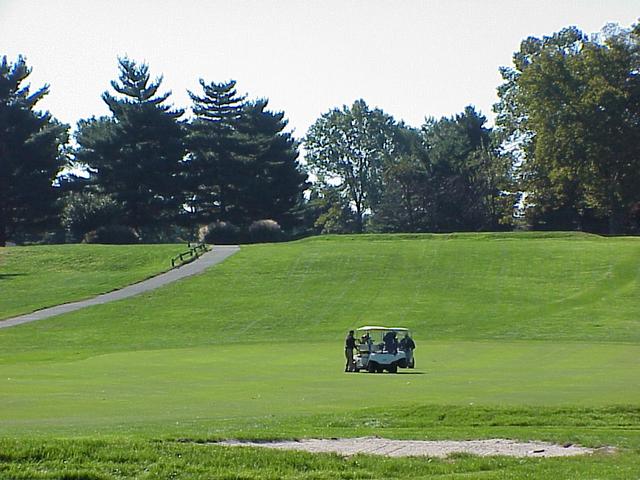 View from the confluence to the south-southeast down the fourth fairway.