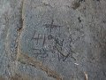 #4: Scratched in lichen, a monument to the confluence.