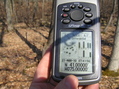 #3: GPS reading at the confluence point after a difficult confluence dance.