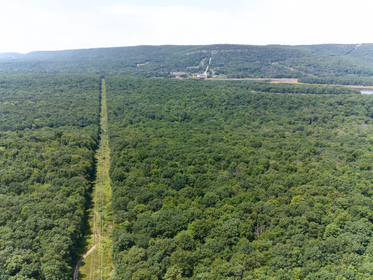 View West, from 120m above the point