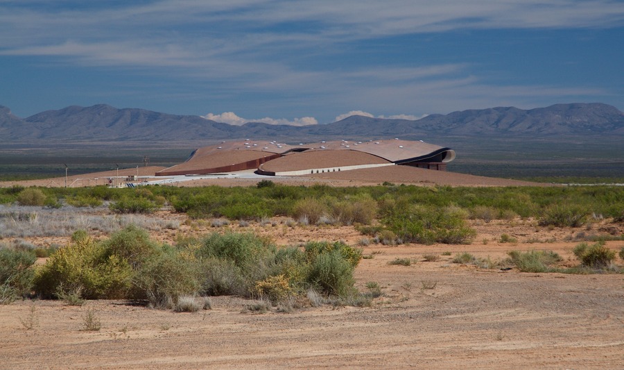 "Spaceport America", a few miles east of the point