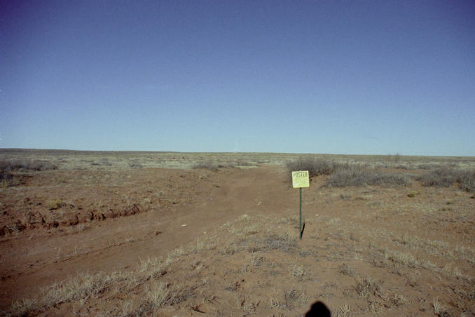 This road points straight to the confluence, 1.7 miles ahead