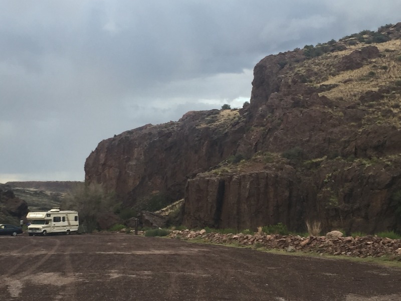 View to the east of "The Box" geological formation about 1 km east of the confluence.