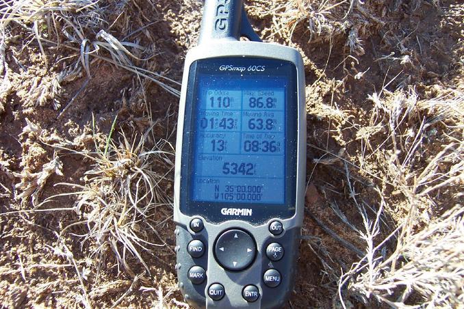 GPS showing location, elevation, accuracy & time