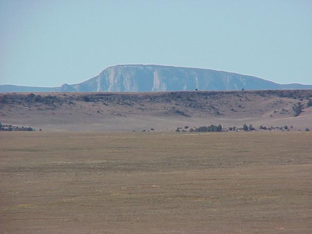 View from the confluence to the southwest, toward Las Vegas, New Mexico.