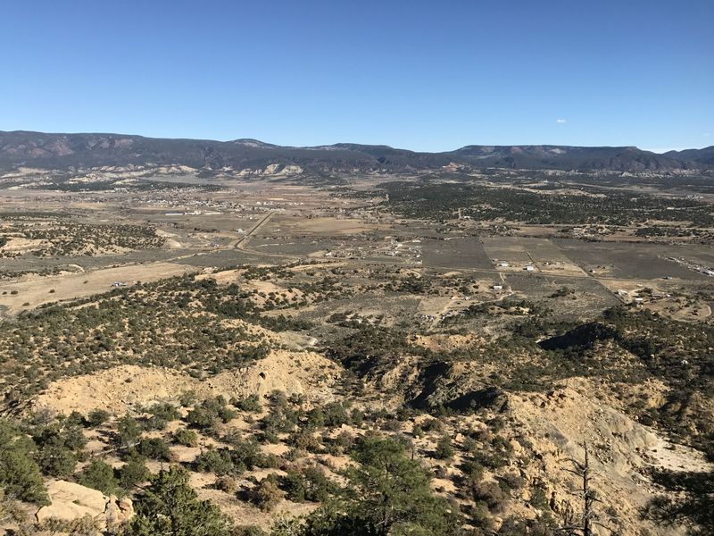 View from the top of the cliff looking due east, 0.6 miles north-northwest of the confluence. 