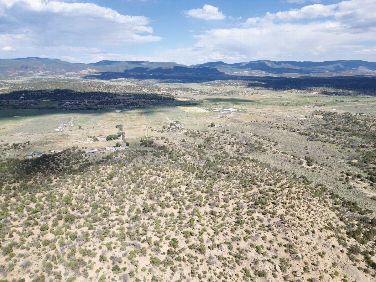 View East (towards the town of Cuba), from 120m above the point