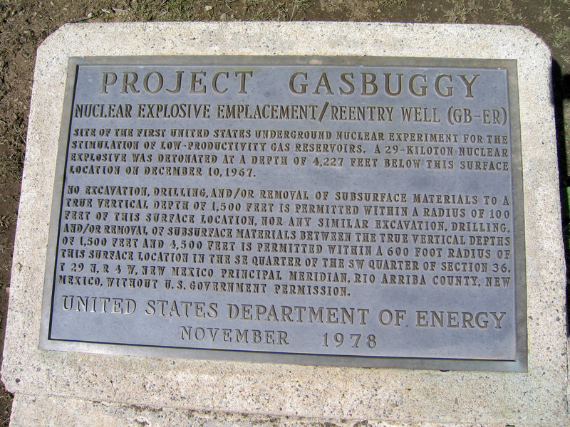 Project Gasbuggy monument 