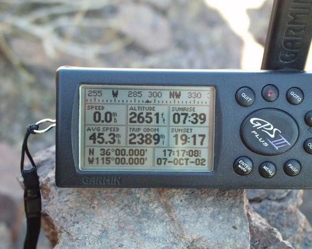 GPS on top of rock cairn