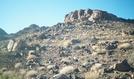 #3: Confluence lies at base of right side of vertical rock formation.