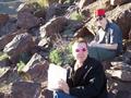 #8: E. Grill sporting sunglasses that we found in the geocache