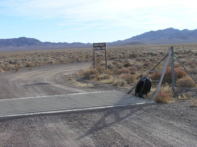 Here's where the gravel road enters Death Valley National Park