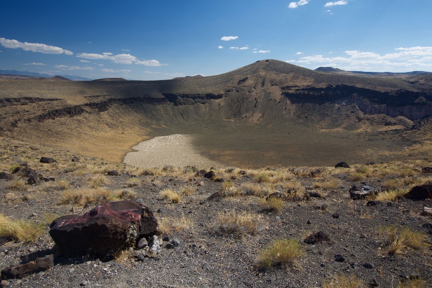 The Lunar Crater National Natural Landmark, a few miles south of the point, near US-6