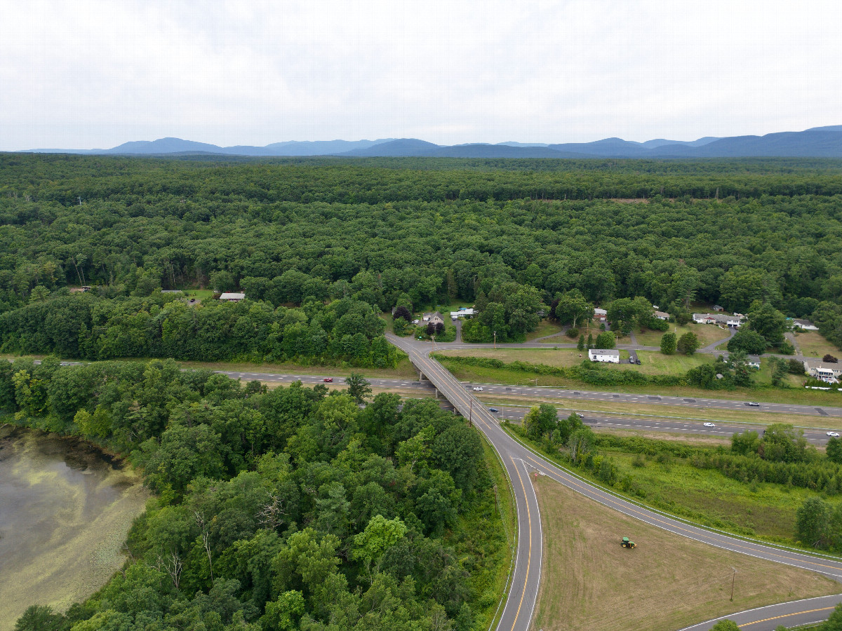 View West, from 120m above the point