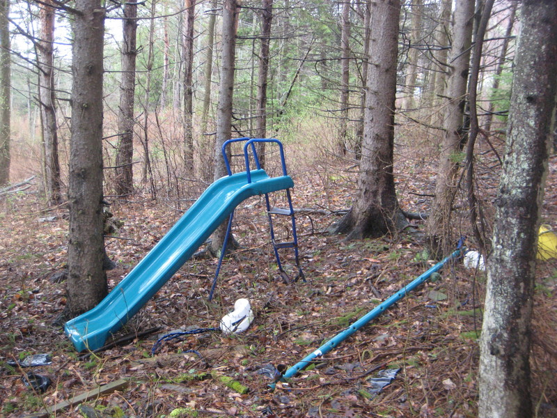 Old slide in woods near confluence