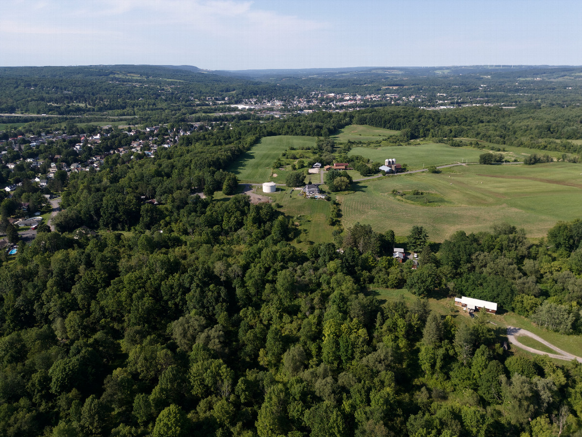 View North, from 120m above the point