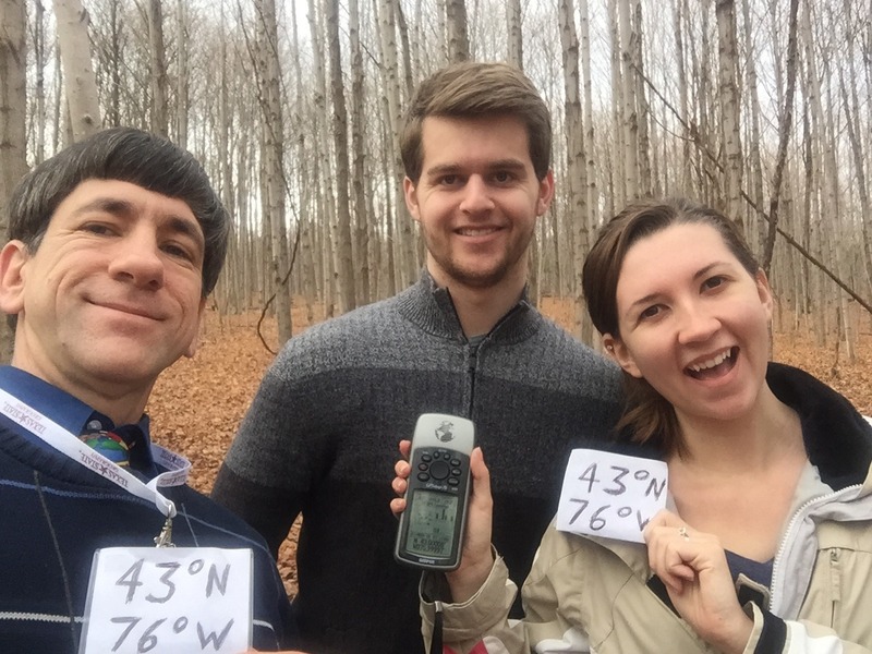 Confluence visitors Joseph Kerski, Drake Gates, and Rachel (Petersen) Gates.