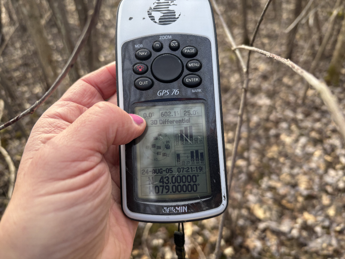 GPS receiver at the confluence point.  
