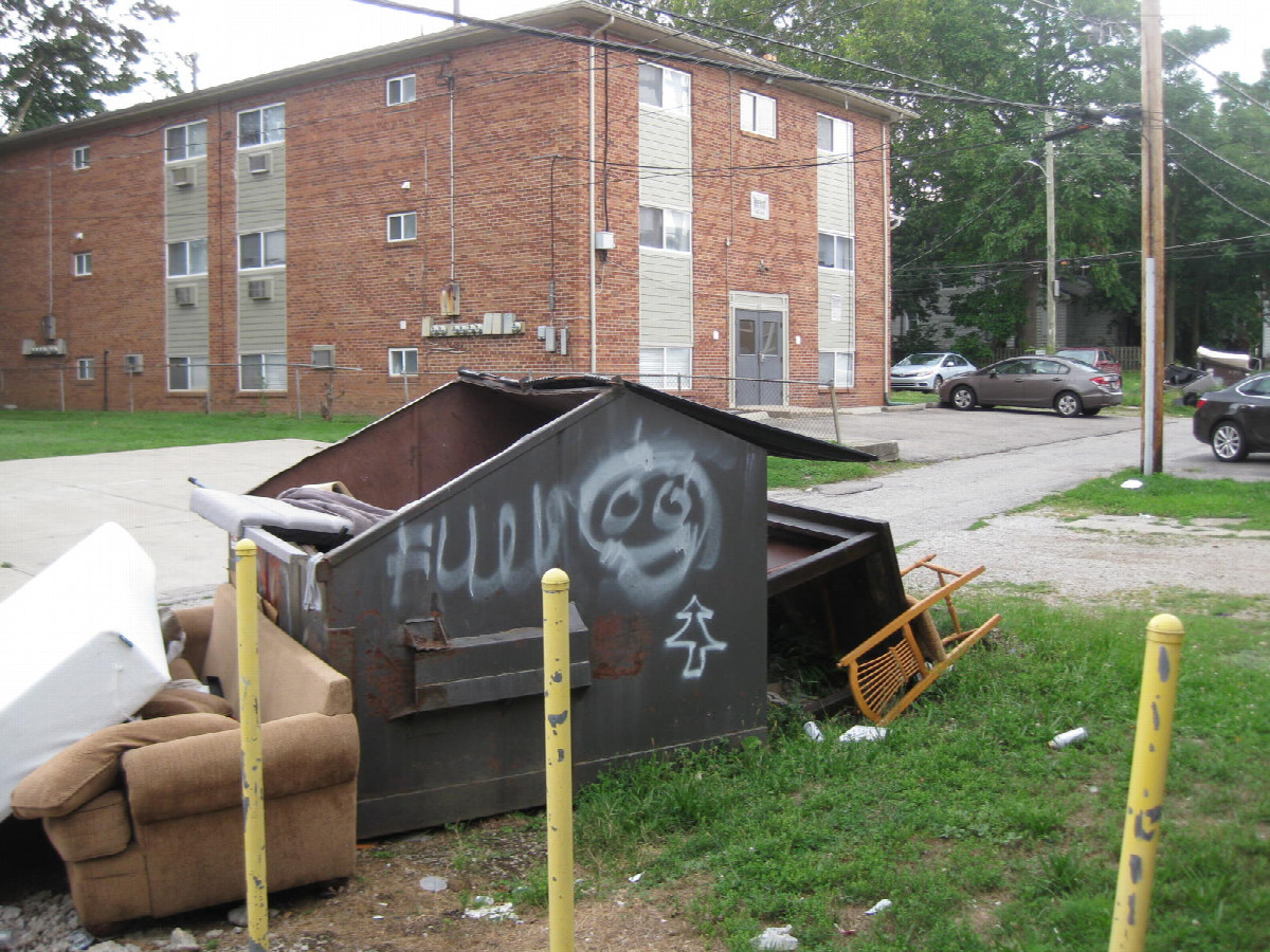 Alley scene looking northeast