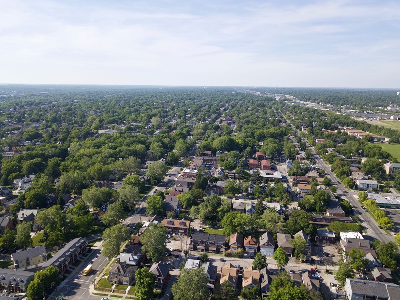 View North from 400 feet above the point