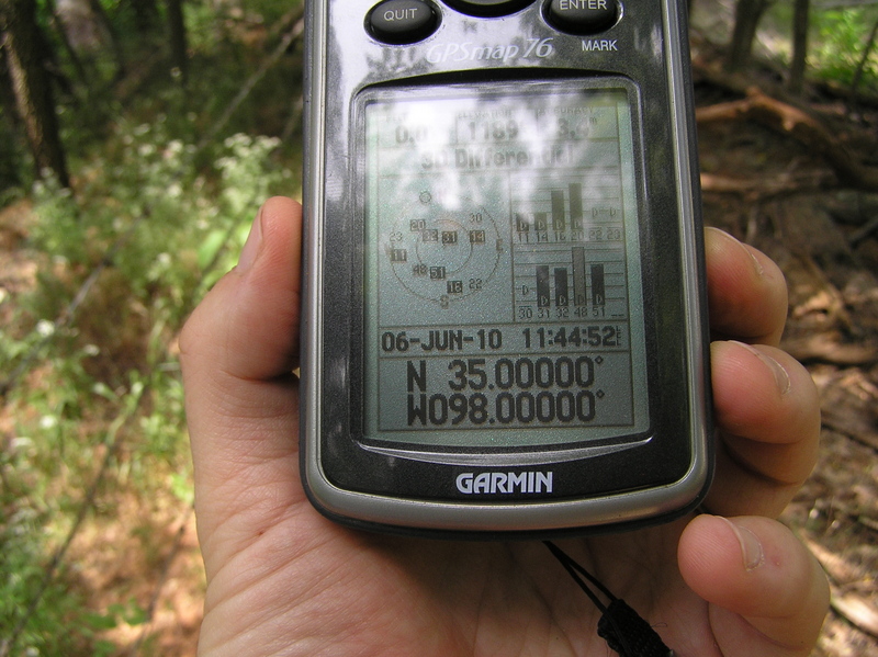 GPS receiver at the confluence point.