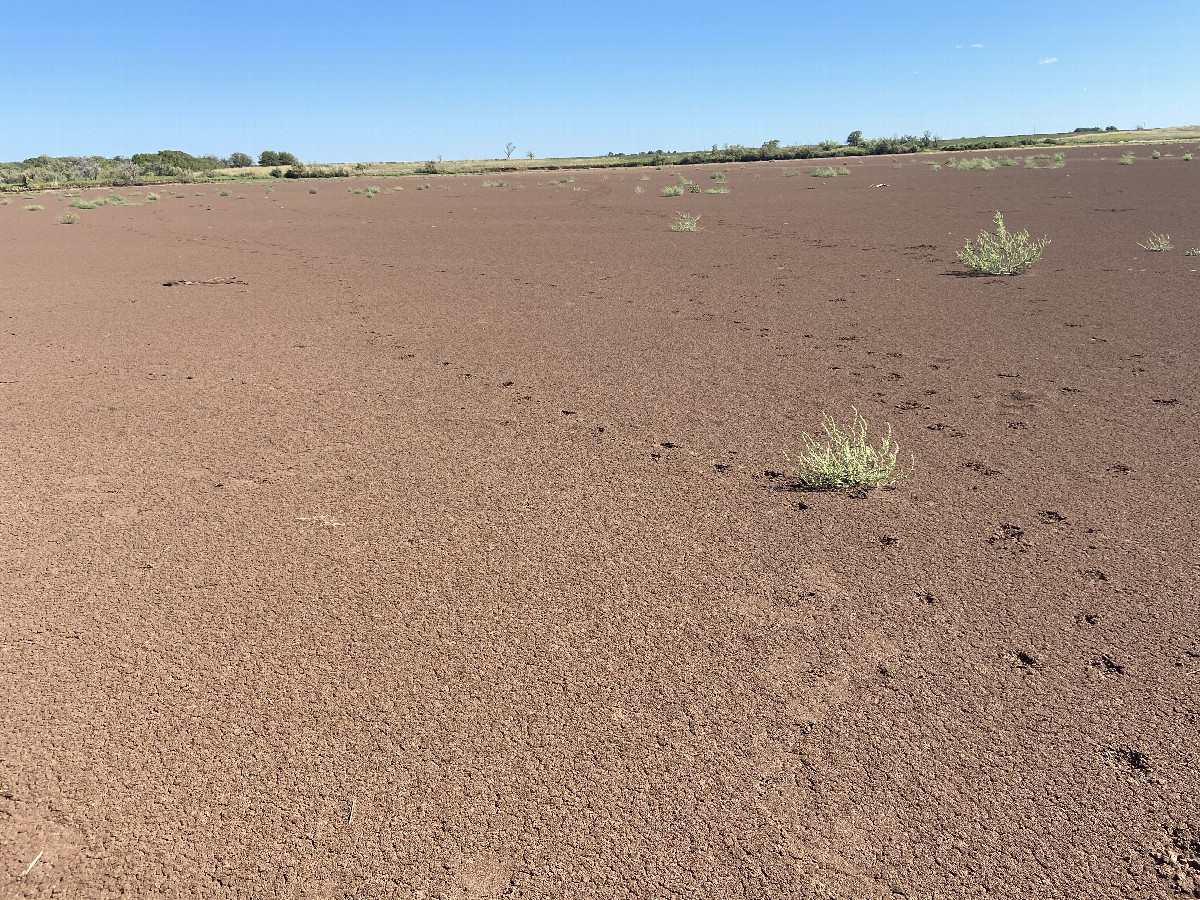 The confluence of 35° north 99° west in the foreground looking northwest.