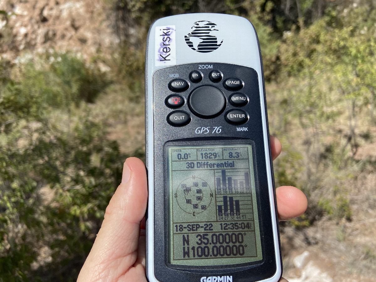 GPS reading at the confluence point. 