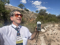 #7: Geographer Joseph Kerski at the confluence point. 