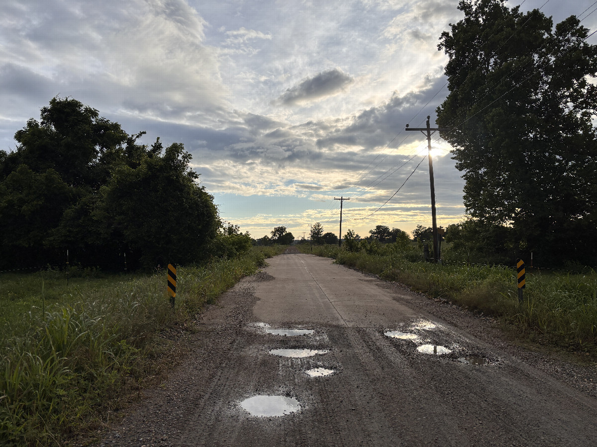 Nearest road to the confluence looking west.  