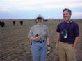 #2: Daphne and Jim at the confluence, with the cows edging closer