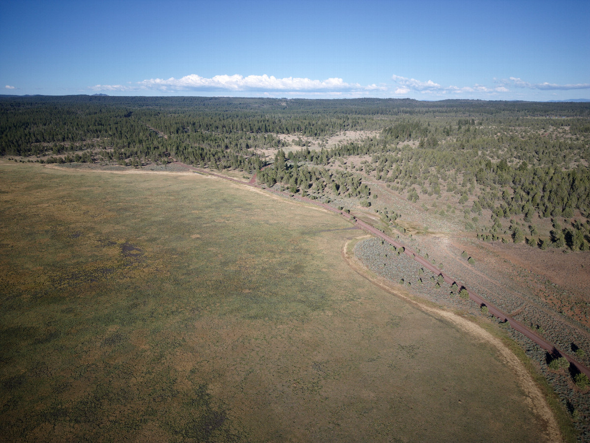 View East (showing Willow Valley Road, and the route of the Ruby Pipeline just beyond), from 120m above the point