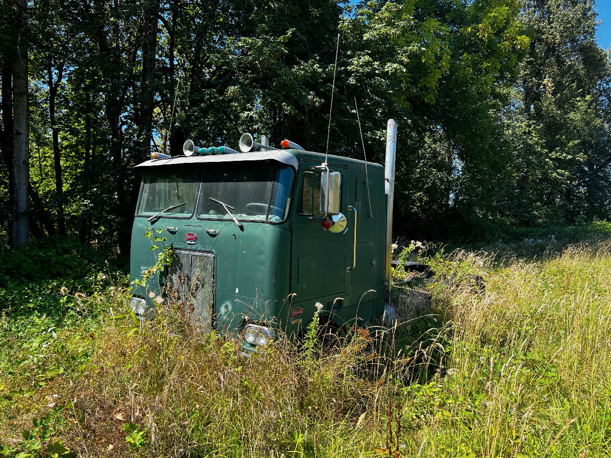 An abandoned truck, just 134 feet from the point