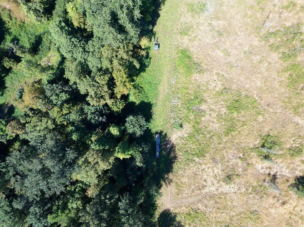 Looking down on the point from a height of 120m