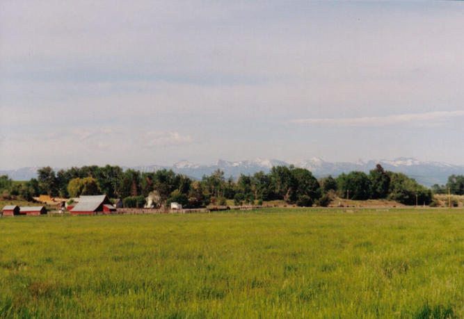 View back out (NE) toward the farmhouse