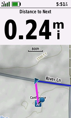 My GPS receiver, 0.24 miles from the point